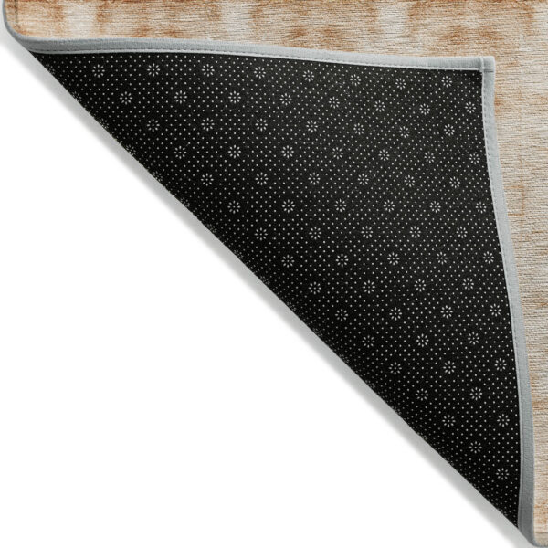 3' X 5' Salmon And Ivory Geometric Washable Indoor Outdoor Area Rug