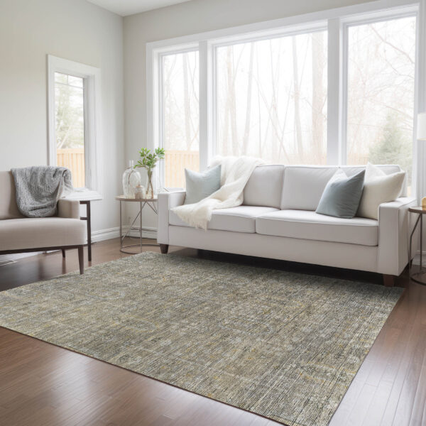 3' X 5' Taupe Gray And Beige Southwestern Washable Indoor Outdoor Area Rug