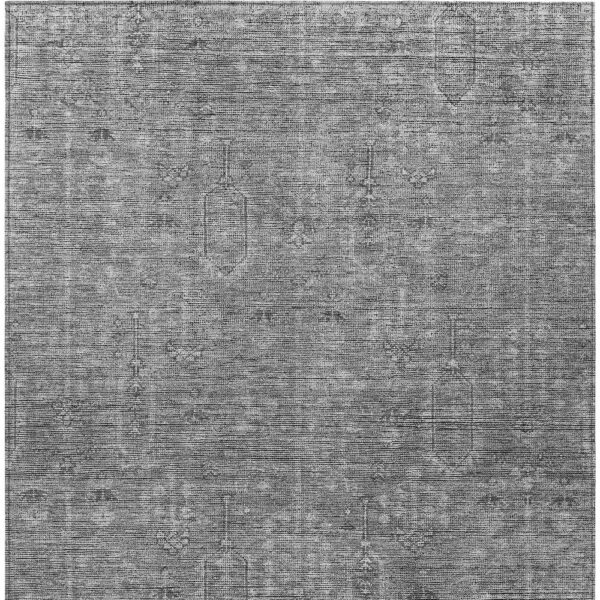 10' X 14' Gray And Charcoal Southwestern Washable Indoor Outdoor Area Rug