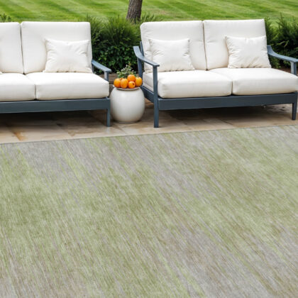 8' X 10' Sage And Artichoke Green Abstract Washable Indoor Outdoor Area Rug
