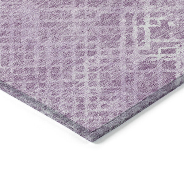 9' X 12' Lavender Purple And Ivory Geometric Washable Indoor Outdoor Area Rug