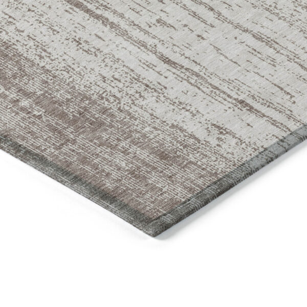 8' X 10' Taupe And Ivory Striped Washable Indoor Outdoor Area Rug