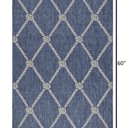 3' X 5' Blue And Gray Indoor Outdoor Area Rug