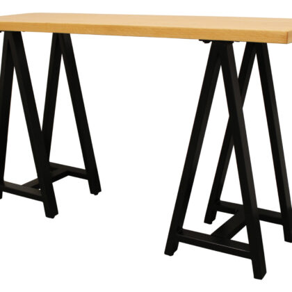50" Natural and Black Solid Wood A Frame Console Table