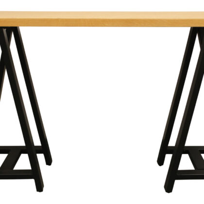 50" Natural and Black Solid Wood A Frame Console Table