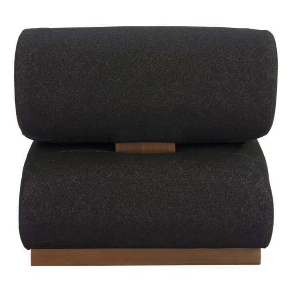 34" Black And Bronze Fabric And Upholstered Side Chair