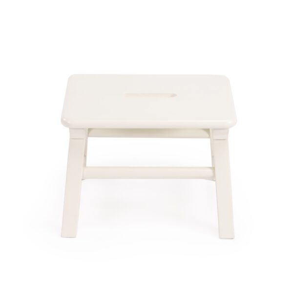 10" White Solid Wood Backless Bar Chair