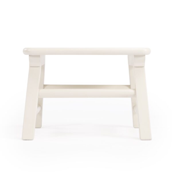 10" White Solid Wood Backless Bar Chair