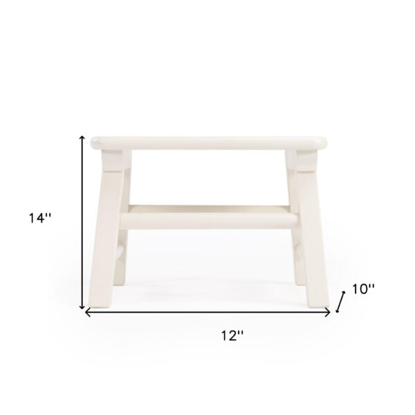 10" White Solid Wood Backless Bar Chair