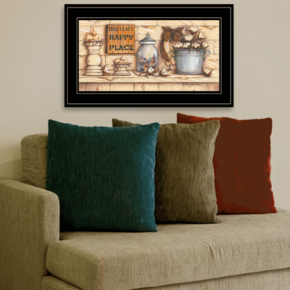 My Happy Place 2 Black Framed Print Wall Art