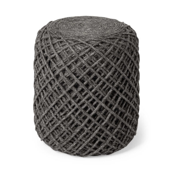 16" Gray Abstract Pouf Ottoman