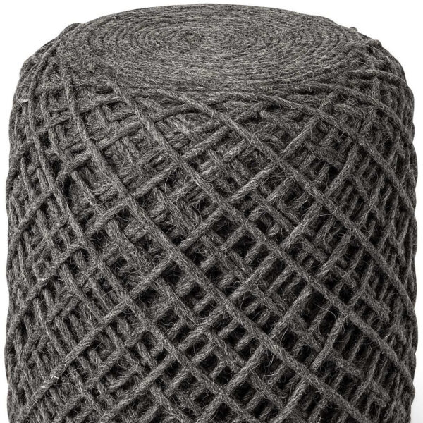 16" Gray Abstract Pouf Ottoman