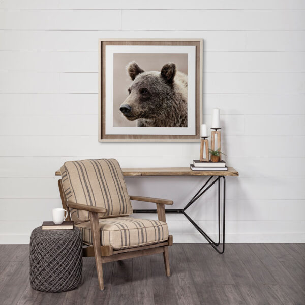 16" Gray Abstract Pouf Ottoman