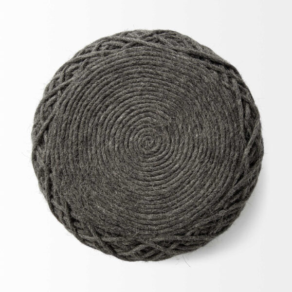 16" Gray Abstract Pouf Ottoman