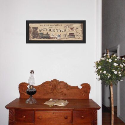 Antique Toys Black Framed Print Wall Art