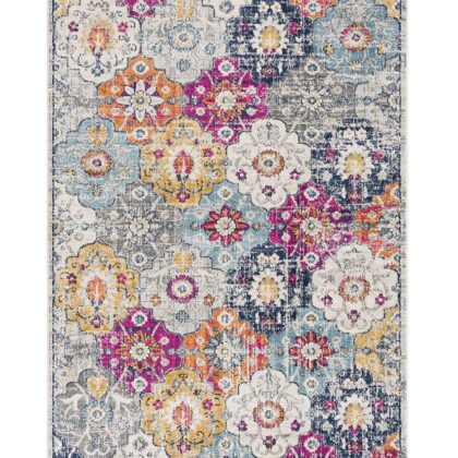 8' Rust Floral Dhurrie Runner Rug