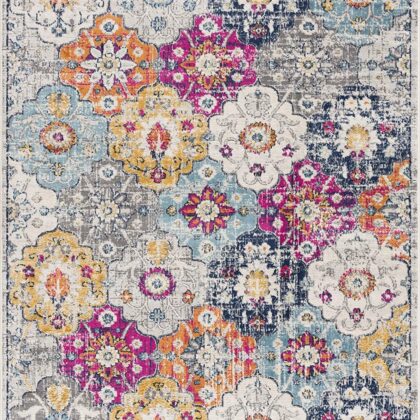 8' Rust Floral Dhurrie Runner Rug