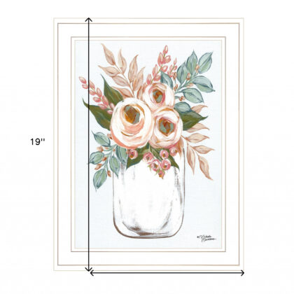 Floral Jar 1 White Framed Print Wall Art