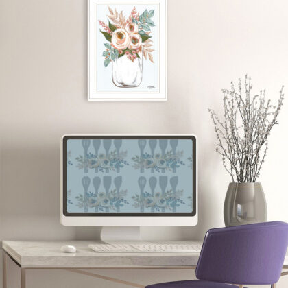 Floral Jar 1 White Framed Print Wall Art