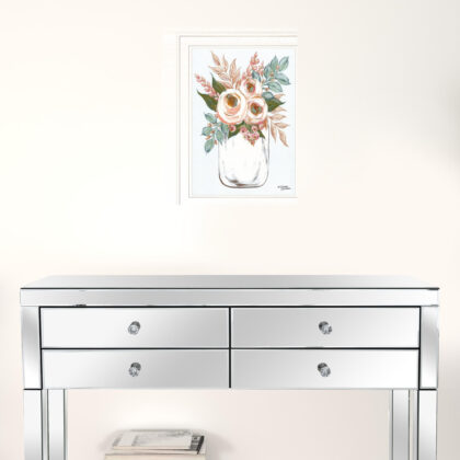 Floral Jar 1 White Framed Print Wall Art