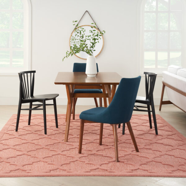 9' X 12' Coral Orange Indoor Outdoor Area Rug