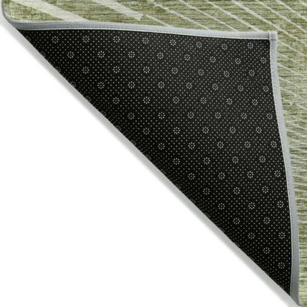 8' X 10' Sage Abstract Washable Non Skid Indoor Outdoor Area Rug