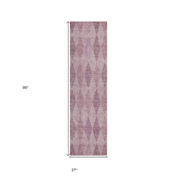8' Runner Blush Geometric Washable Non Skid Indoor Outdoor Runner Rug
