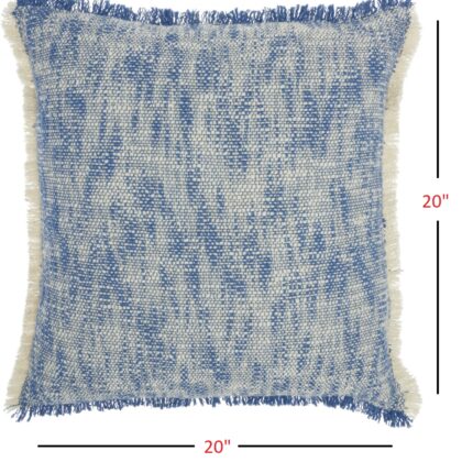 Blue And Ivory Abstract Pattern Throw Pillow