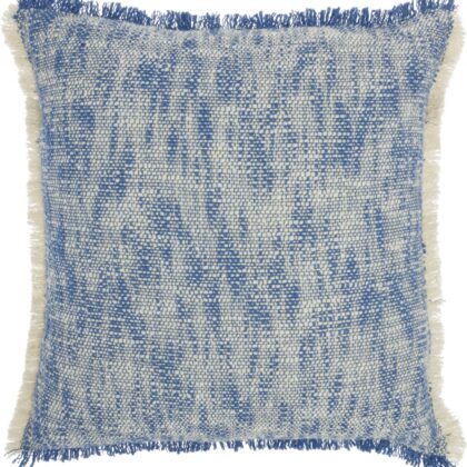 Blue And Ivory Abstract Pattern Throw Pillow