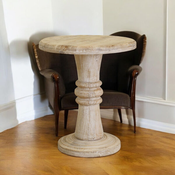 28" Brown Solid Wood End Table
