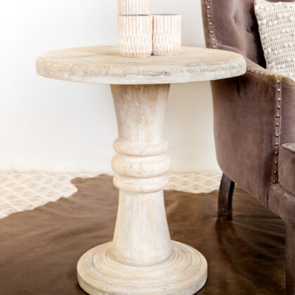 28" Brown Solid Wood End Table