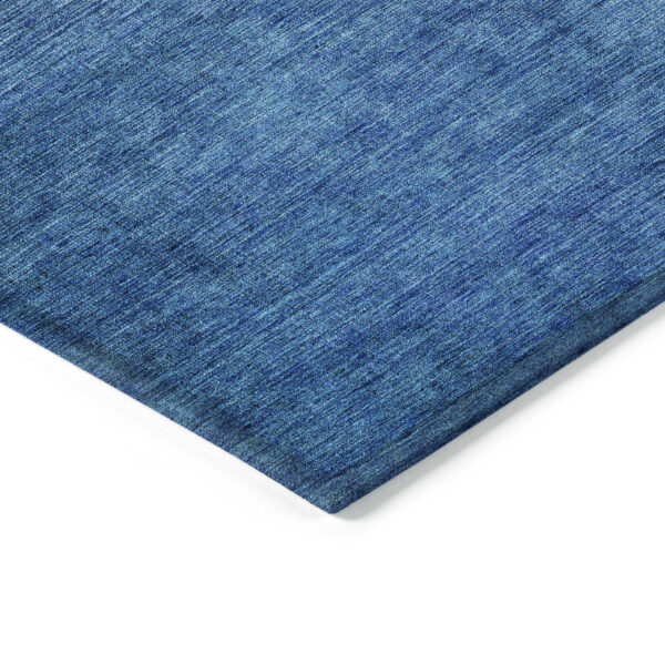 5' X 8' Olive Green Blue And Navy Blue Ombre Washable Indoor Outdoor Area Rug