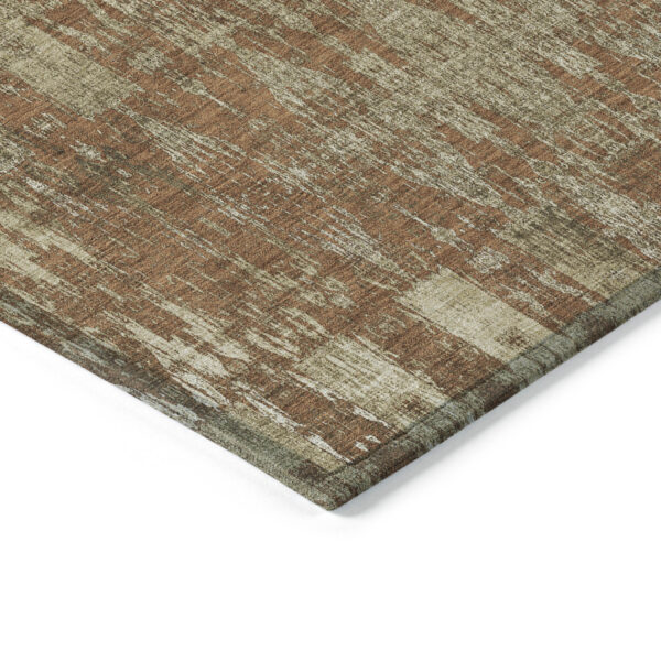 3' X 5' Orange Taupe And Beige Moroccan Washable Indoor Outdoor Area Rug