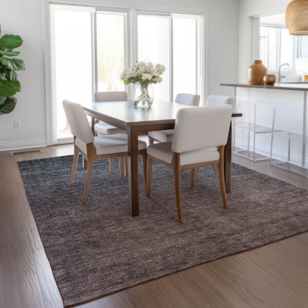 10' X 14' Gray Charcoal And Brown Ombre Washable Indoor Outdoor Area Rug