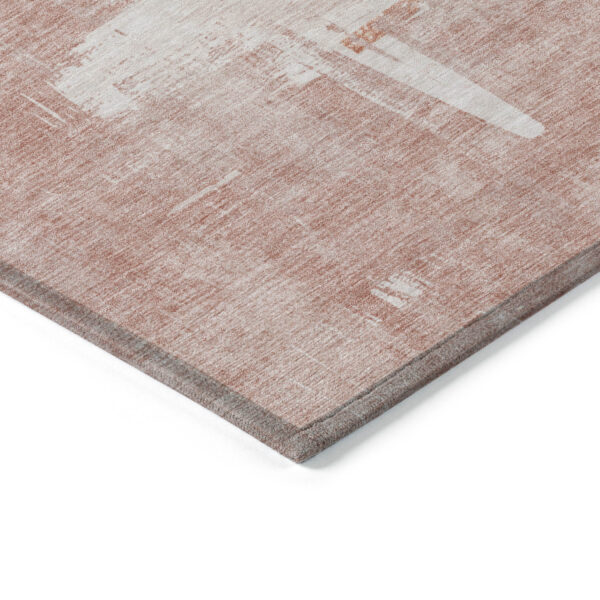 3' X 5' Blush Mauve And Ivory Abstract Washable Indoor Outdoor Area Rug