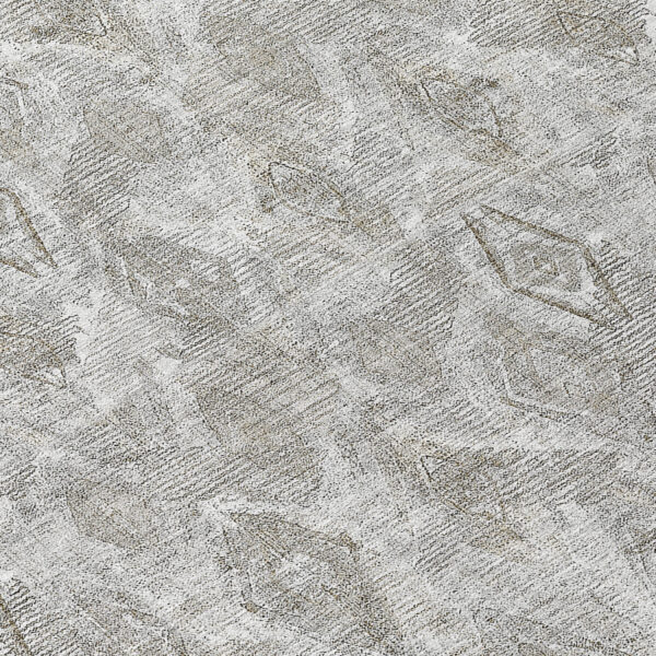 9' X 12' Silver Gray And Pewter Geometric Washable Indoor Outdoor Area Rug