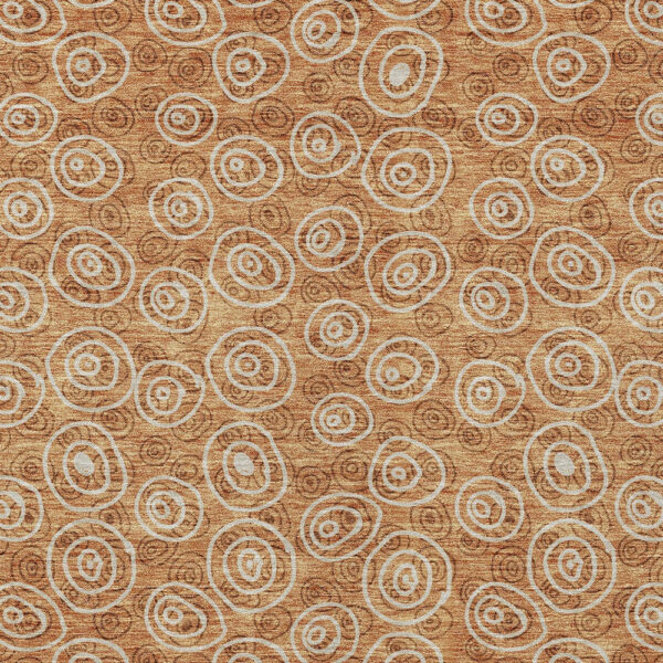 5' X 8' Terra Cotta Copper And Beige Geometric Washable Indoor Outdoor Area Rug
