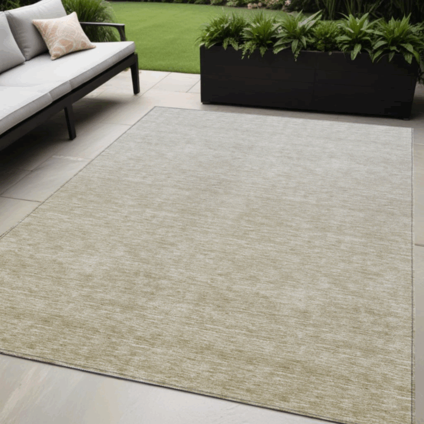 5' X 8' Beige Tan And Taupe Ombre Washable Indoor Outdoor Area Rug