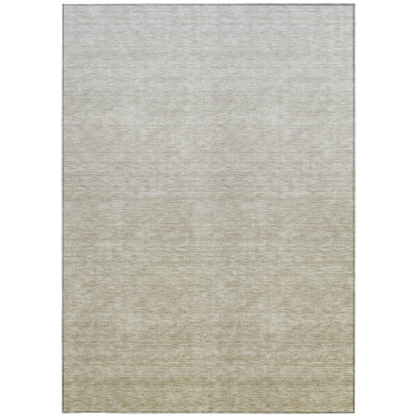 5' X 8' Beige Tan And Taupe Ombre Washable Indoor Outdoor Area Rug