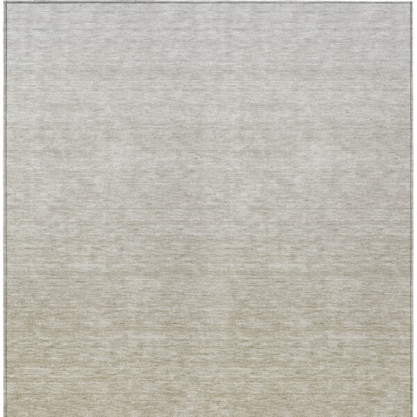 5' X 8' Beige Tan And Taupe Ombre Washable Indoor Outdoor Area Rug
