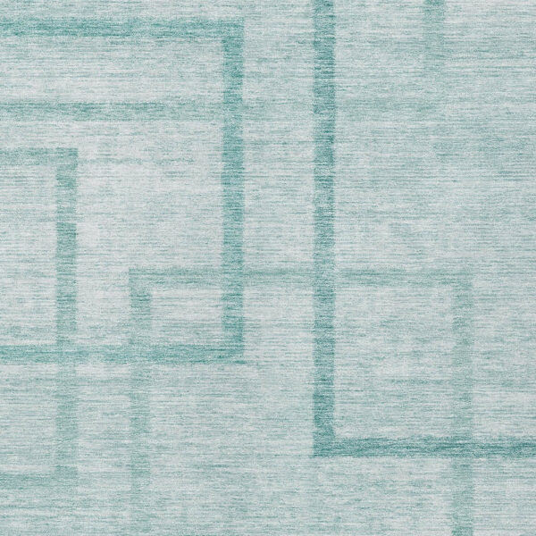 8' X 10' Teal Blue And Aqua Geometric Washable Indoor Outdoor Area Rug