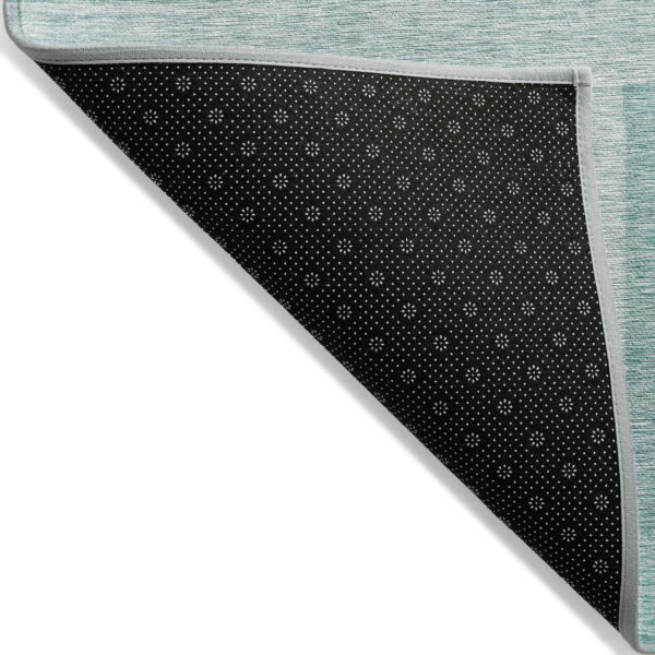 8' X 10' Teal Blue And Aqua Geometric Washable Indoor Outdoor Area Rug