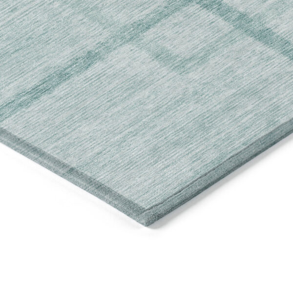 8' X 10' Teal Blue And Aqua Geometric Washable Indoor Outdoor Area Rug