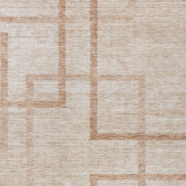 10' X 14' Copper And Brown Geometric Washable Indoor Outdoor Area Rug