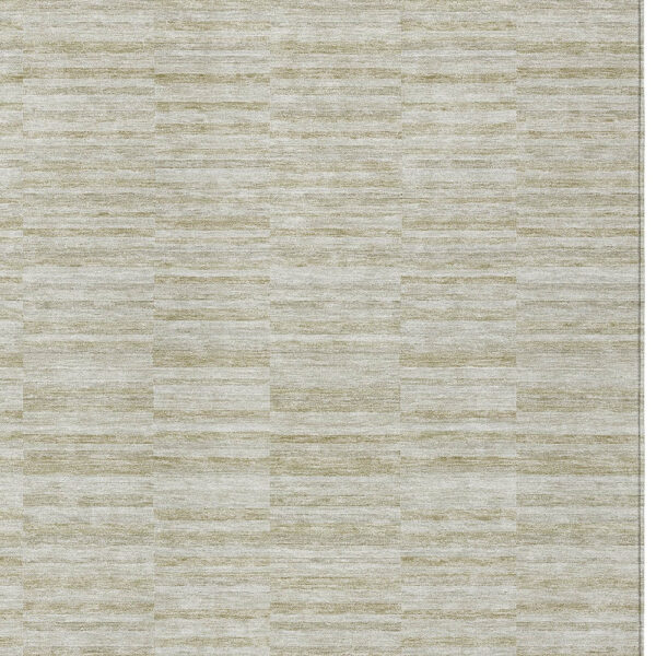 5' X 8' Taupe Beige And Tan Striped Washable Indoor Outdoor Area Rug
