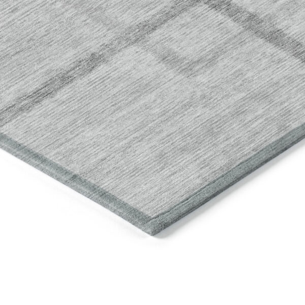 3' X 5' Gray Charcoal And Silver Geometric Washable Indoor Outdoor Area Rug