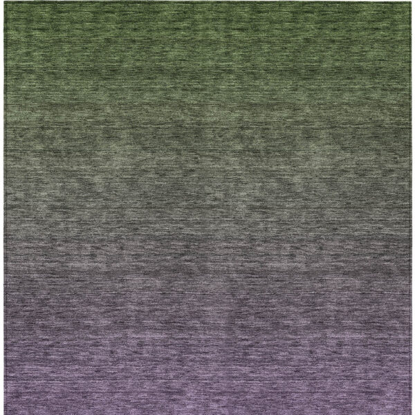 3' X 5' Purple Charcoal And Green Ombre Washable Indoor Outdoor Area Rug