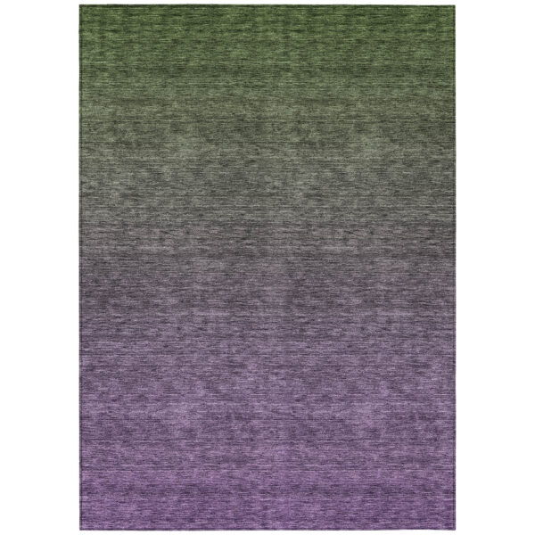 3' X 5' Purple Charcoal And Green Ombre Washable Indoor Outdoor Area Rug
