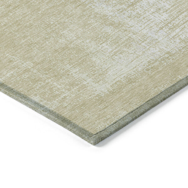 3' X 5' Beige Tan And Taupe Abstract Washable Indoor Outdoor Area Rug