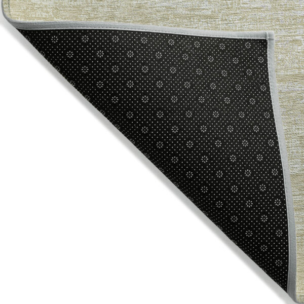 3' X 5' Beige Tan And Taupe Abstract Washable Indoor Outdoor Area Rug